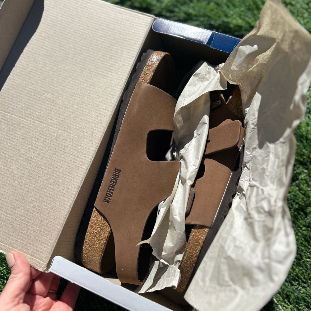 Birkenstock Milano Sandals in Cocoa Nubuck - Picture 2 of 4